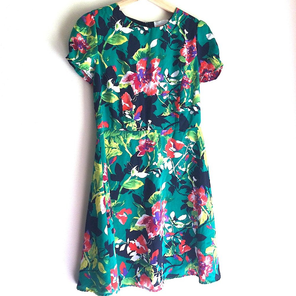 Modcloth green floral dress size S